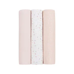 KikkaBoo Pelene od muslina set 3 pcs 100x100 Confetti Pink (KKB12075)