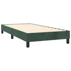 Okvir za krevet s oprugom tamnozeleni 90x190 cm baršunasti