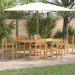 Vrtni set za objed 7 pcs Smeđa Čvrsto teak drvo
