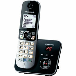 Panasonic Brezžični analogni telefon Panasonic KX-TG6821 avtomatski odzivnik, slušalka za prostoročno telefoniranje, črne, srebrne barve