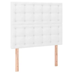 Vidaxl Vzglavje postelje belo 90x5x118/128 cm umetno usnje