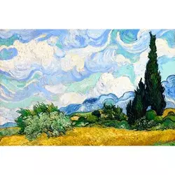 Slika po brojevima Žitno polje sa čempresima, 20x30 cm