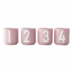 Komplet 4 roza porcelanastih skodelic Design Letters Mini