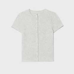 Cropp - Majica na dugmad - light grey