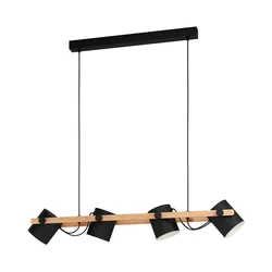 EGLO Viseća lampa HORNWOOD 4xE27 1100 mm drvo/crna 43424