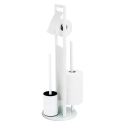 WENKO 24983800 - komplet za WC RAVINA 20x70 cm nerđajući čelik/bela