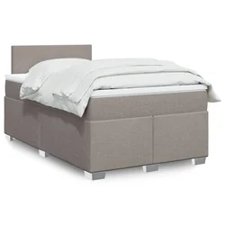 Vidaxl Box spring postelja z vzmetnico taupe 120x190 cm blago