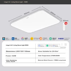 Yeelight Plafonska lampa, 160 W, 200 V