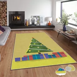 Conceptum Hypnose Tepih sa novogodišnjim motivima Asr-Crpt-10, Pravougaoni, 120x180 cm, Žuti