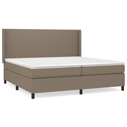 vidaXL Box spring postelja z vzmetnico taupe 200x200 cm blago, (20761276)