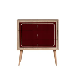 Hanah Home Komoda Trio-621, 80x90x40 cm, Bordo