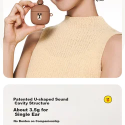 Edifier Bluetooth slušalice sa futrolom i priveskom Line Friends, Braon