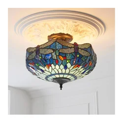 Endon 111897 - Plafonski luster Tiffany DRAGONFLY 3xE27/10W/230V prečnik 41 cm