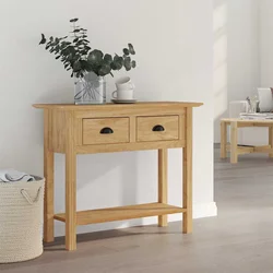 Konzolna stolica s ladicama BODO Medeno smeđa 91 x 34.7 x 74 cm