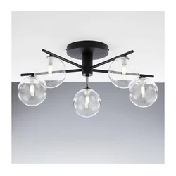 Jupiter 2046 - Plafonski luster PRATO 5xG9/10W/230V crna/prozirna