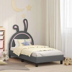 Krevet za djecu s uzglavljem Svijetlo siva 80 x 160 cm PU