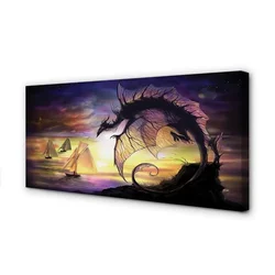 tulup.si Slika na platnu Dragon čolni oblaki morje 125x50 cm