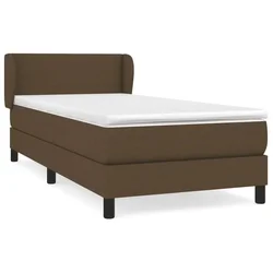 Vidaxl Box spring postelja z vzmetnico temno rjava 100x200 cm blago