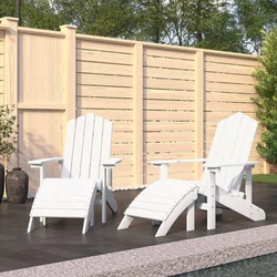 Vrtne stolice Adirondack s osloncima za noge 2 kom HDPE bijele