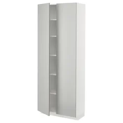 METOD Visoki element s policama, bela/Havstorp svetlosiva, 80x37x200 cm