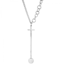 Ogrlica Circle Cross - Srebrna KP24090