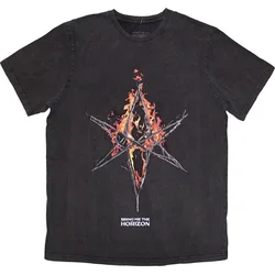 Bring Me The Horizon Flame Hex & Text Logo Grey Wash S Majica