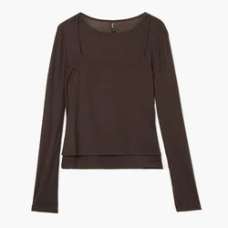 Cropp - Majica z dolgimi rokavi - rjava