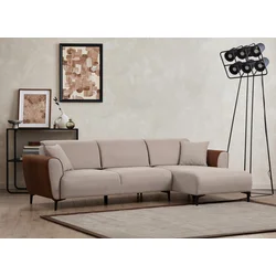 Atelier del Sofa Ugaona garnitura Aren 145x43x206cm Bež-Cimet