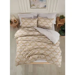 Yelpaze - Smeđi Jednobojni Set Pokrivača