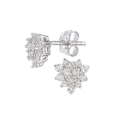 DIAMANT LETERNEL Uhani Ohrstecker aus 375 Weißgold mit 0.25 Karat Diamant srebrna
