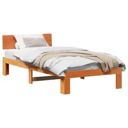 Vidaxl Konstrukcija postelje z vzglavjem Voskast rjav 80 x 200 cm