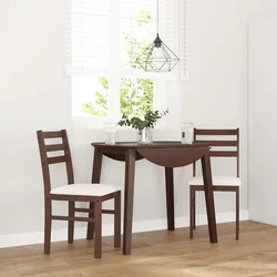 vidaXL Jedilni stoli z blazinami 2 kosa Brown Solid Wood Rubber