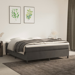 vidaXL Box spring posteljni okvir temno siv 160x200 cm žamet