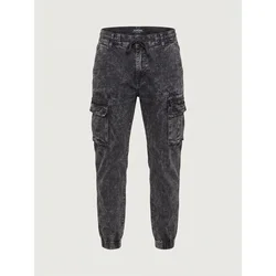 KOROSHI Kargo kavbojke črn denim
