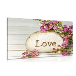 Slika z napisom na kamnu Love - 60x40