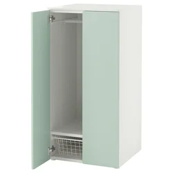SMASTAD / PLATSA Garderober, bela/svetlozelena, 60x57x123 cm