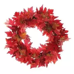 Autronic Venec Artificial wreath - diameter 60 cm, red leaves and berries (VED003-M)