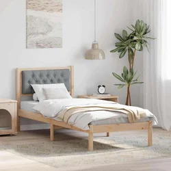 Krevetna konstrukcija s uzglavljem Svijetlo siva 75 x 190 cm