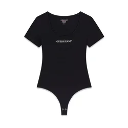 GUESS JEANS Bodi majica črna/bela