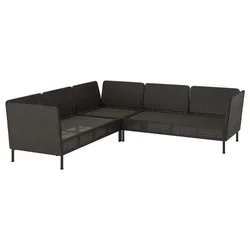 VITTSKÄR Modularna ugaona sofa za 4 osobe, napolju/plastični ratan tamnosiva