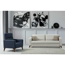 Kristal 3+1 - Beige, Anthracite BeigeAnthracite Sofa Set