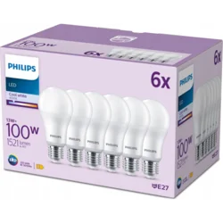 Philips LED žarnica E27 13W 1.521lm 4.000K mat 6pcs - Plastika