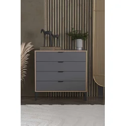 Hanah Home Komoda Arden 4, 90 x 88 x 40 cm, Antracit
