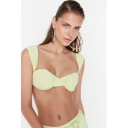 Trendyol Mint Textured Bikini Top