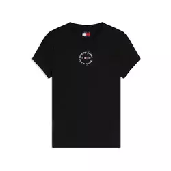 Tommy Jeans Majica ESS  črna / bela