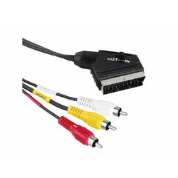 HAMA AV kabl scart (muški) na 3 X činč (muški) in/out P prekidač/ 1.5m