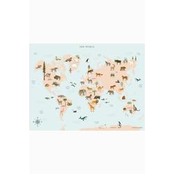 Vissevasse Plakat World Map Animal 50x70 cm