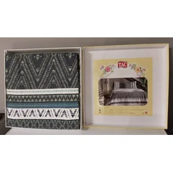 Tac Set posteljine sa prekrivačem Sadler, 100x200cm, Tamnosivo-beli