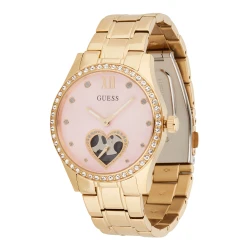 GUESS Analogna ura BE LOVED, zlata