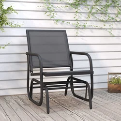 Vrtne stolice ljuljačke crne 61x76x87 cm tekstil i čelik